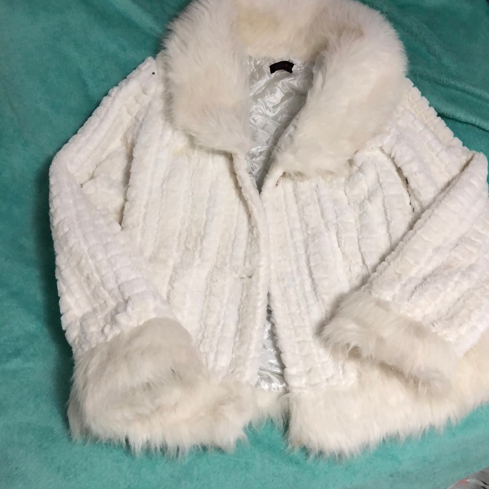 White fur coat
